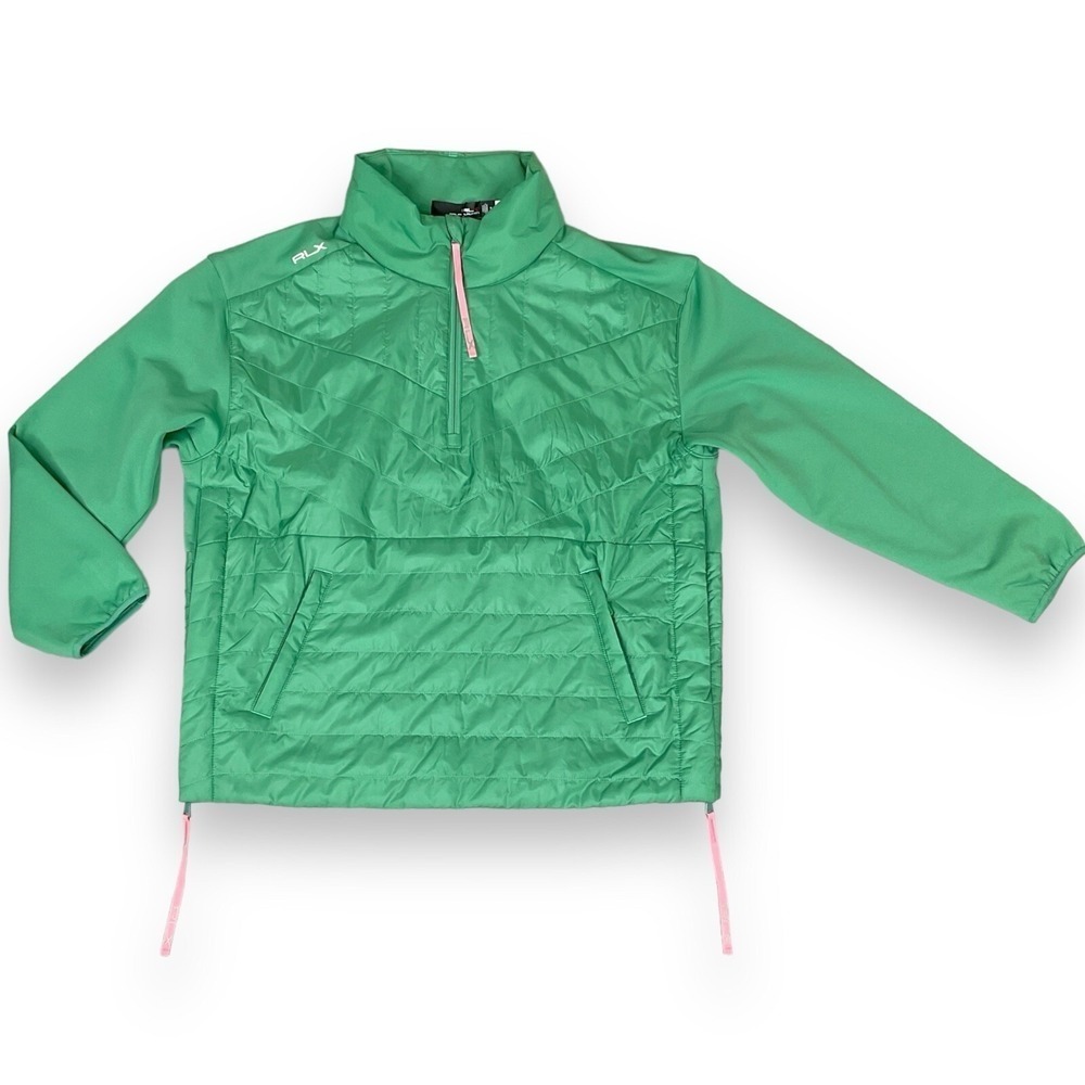 Ralph Lauren‎ RLX Jacket Women Medium Green Quilted Zip Hybrid Long Sleeve